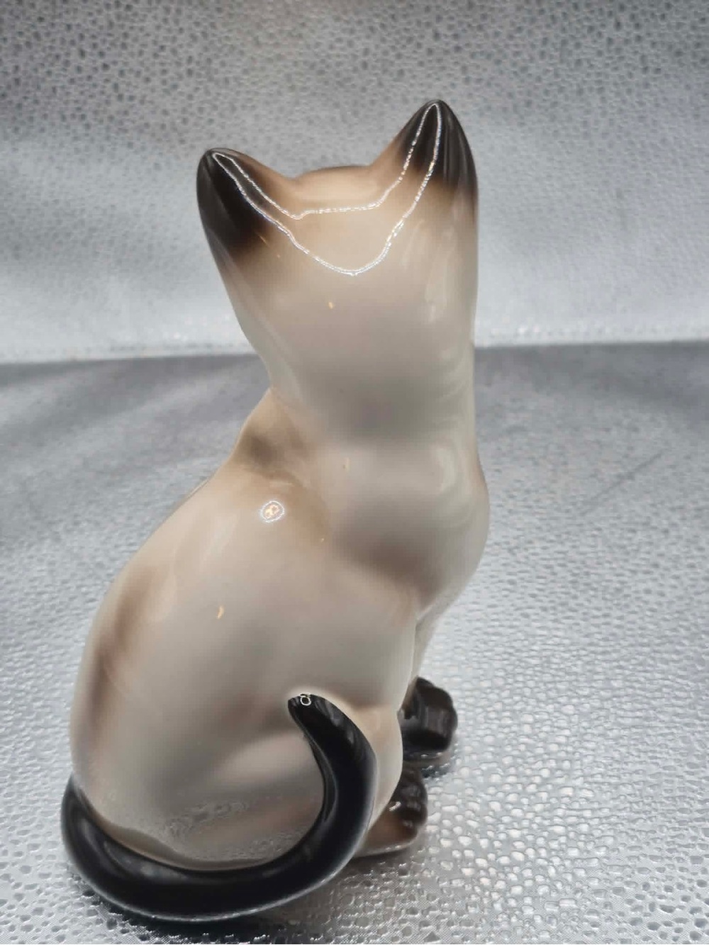 Cute Siamese Cat Statue Figurine Big Blue Glass Eyes - Vintage Josef Originals - Picture 8 of 11